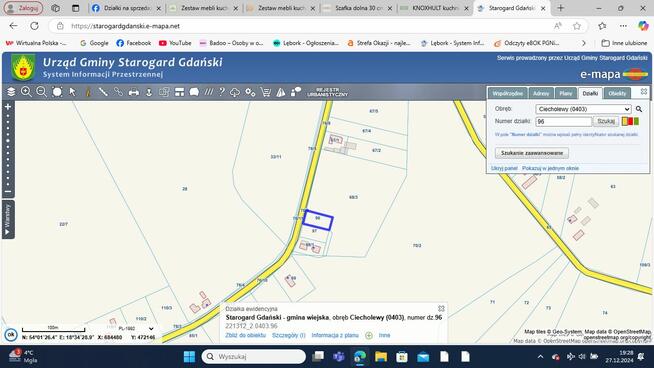 Działka budowlana (produkcyjno- usługowa) Ciecholewy 967m2
