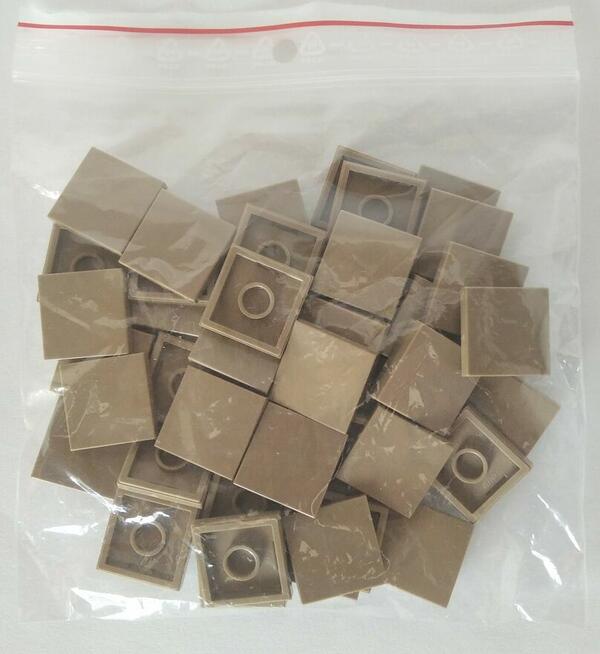 Lego Tail 2x2 Dark Tan pakiet 50szt