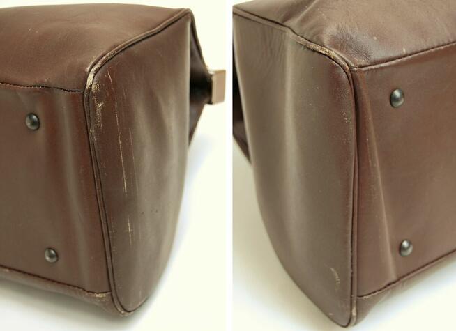 Torba podróżna skórzana vintage Francja logo podkowy Celine