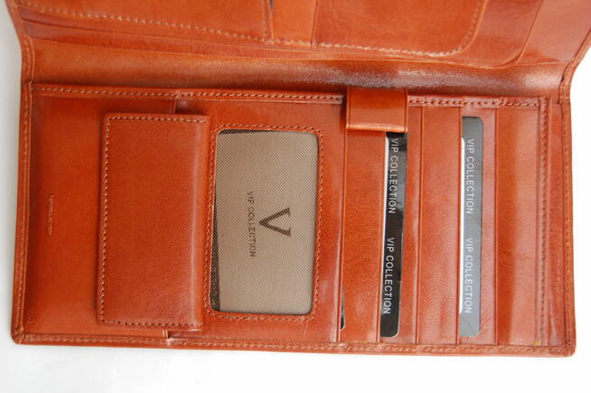 Portfel męski Vip Collection skóra naturalna koniakowy brąz