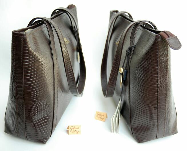 Nowa torebka na ramię Wittchen Lizard, skóra naturalna, brąz