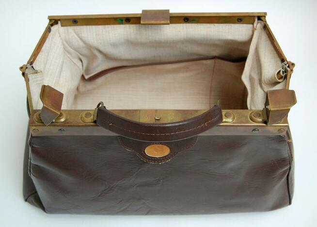 Torba podróżna skórzana vintage Francja logo podkowy Celine