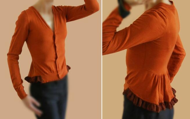 Burberry kardigan damski S XS wełna merino jedwab miedziany