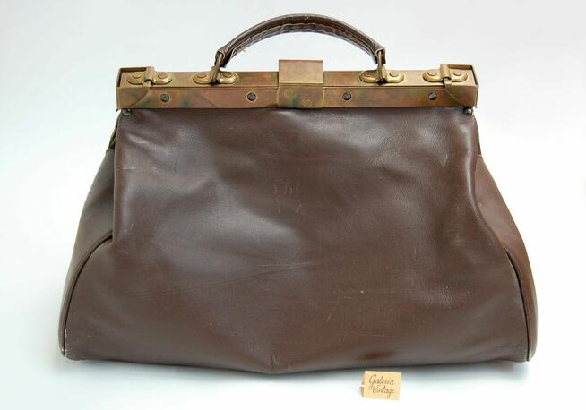 Torba podróżna skórzana vintage Francja logo podkowy Celine