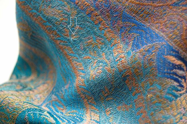 Jedwabny szal Indiska paisley, 100% jedwab turkus fiolet