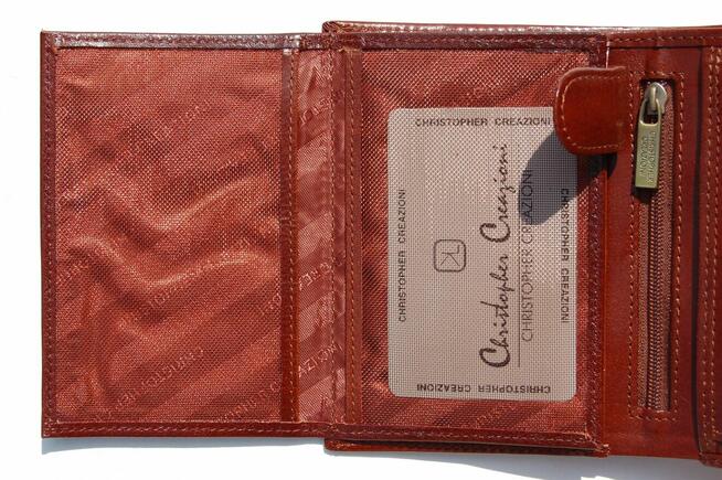 Nowy portfel męski skórzany Christopher Creazioni skóra natu