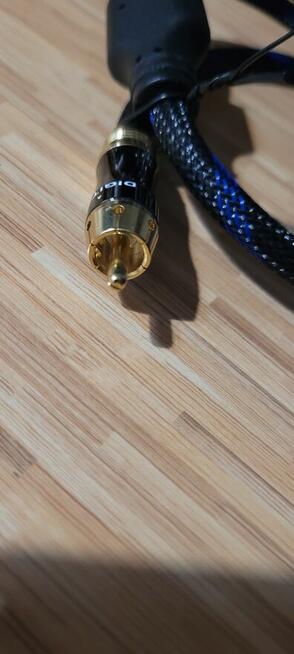 Kabel 0.5m wtyczka RCA do wtyczki 2RCA, do subwoofera