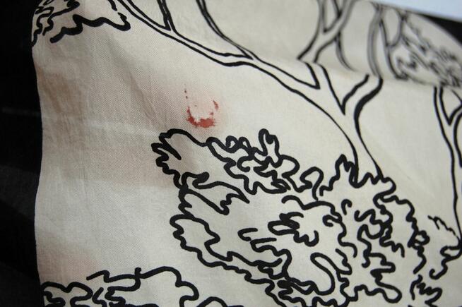 Jedwabna chusta apaszka jedwab Milanówek pejzaż vintage 90