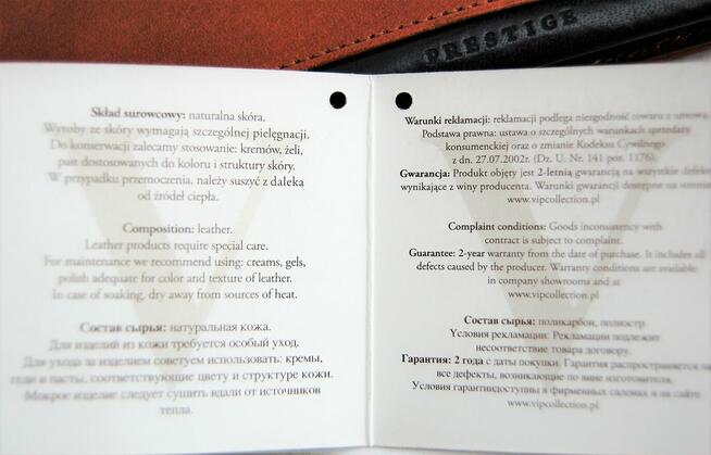 Portfel męski Vip Collection skóra naturalna koniakowy brąz