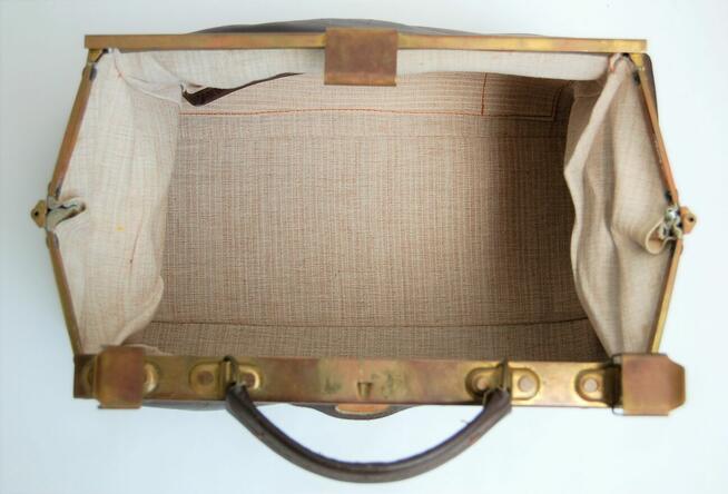 Torba podróżna skórzana vintage Francja logo podkowy Celine