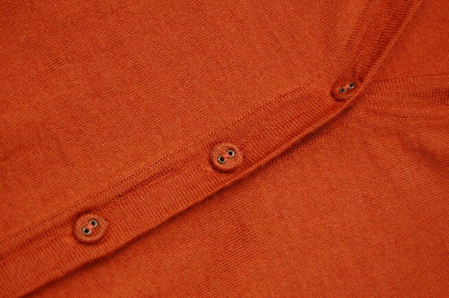 Burberry kardigan damski S XS wełna merino jedwab miedziany