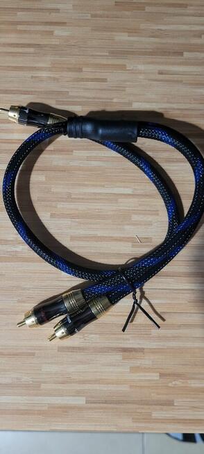 Kabel 0.5m wtyczka RCA do wtyczki 2RCA, do subwoofera