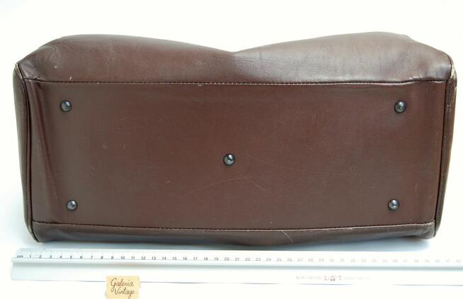 Torba podróżna skórzana vintage Francja logo podkowy Celine