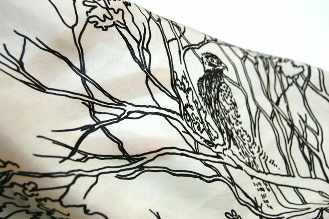 Jedwabna chusta apaszka jedwab Milanówek pejzaż vintage 90