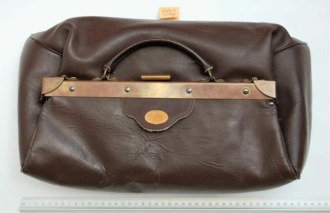 Torba podróżna skórzana vintage Francja logo podkowy Celine