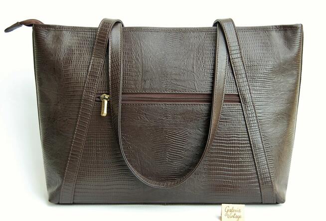 Nowa torebka na ramię Wittchen Lizard, skóra naturalna, brąz