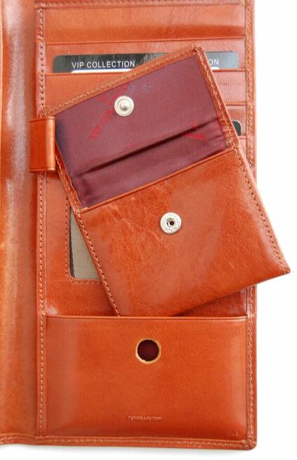 Portfel męski Vip Collection skóra naturalna koniakowy brąz