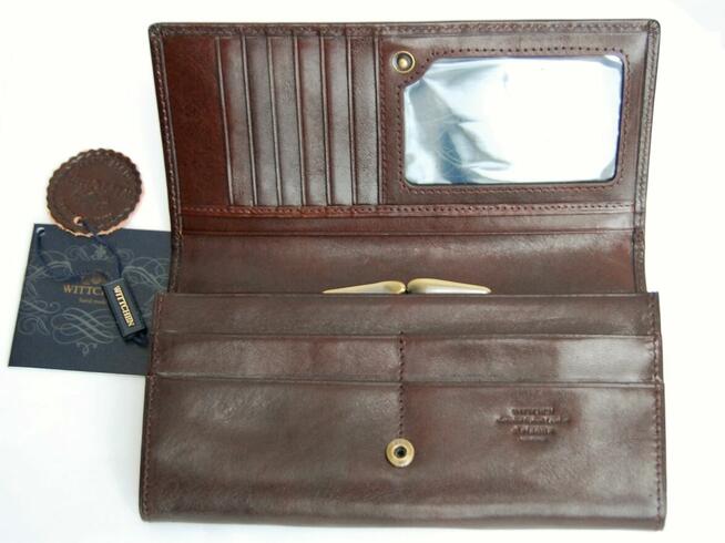 Portfel damski, portmonetka Arizona, Wittchen, skóra, brąz