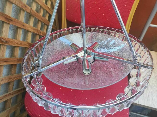 Żyrandol Kryształowy Lampa Sufitowa Sufit Srebrna kryształ