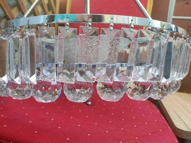 Żyrandol Kryształowy Lampa Sufitowa Sufit Srebrna kryształ