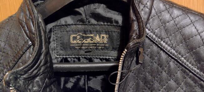 Oryginalna cczarna skórzna ramoneska włoska firmy COUGAR