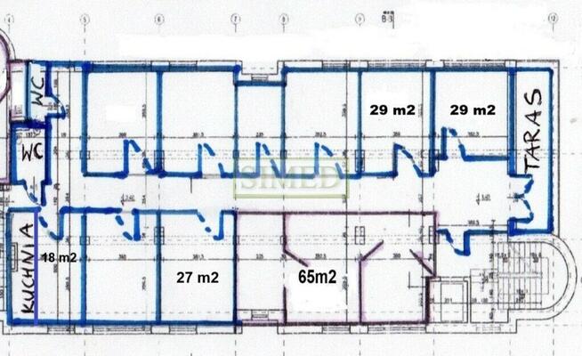 Biuro 4 pokoje , parking ,dostęp24h,recepcja .