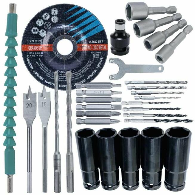 Zestaw młotowiertarka + udar + kątówka akumulator 439 zł