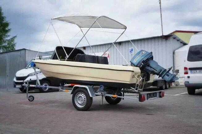 Łódź Motorowa Motorówka 40 KM Evinrude PRZYCZEPA Plandeka