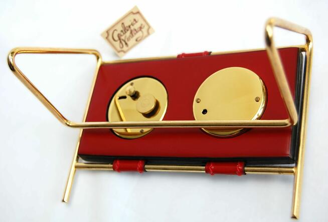 Barometr i zegar na biurko, design, Francja, lata 60 vintage