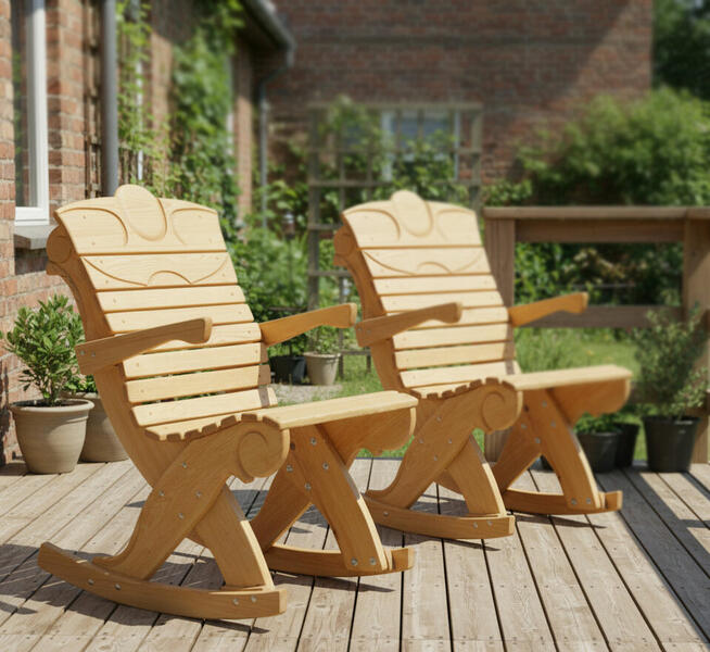 Fotel bujany na taras do altany lub na balkon. Profilowany