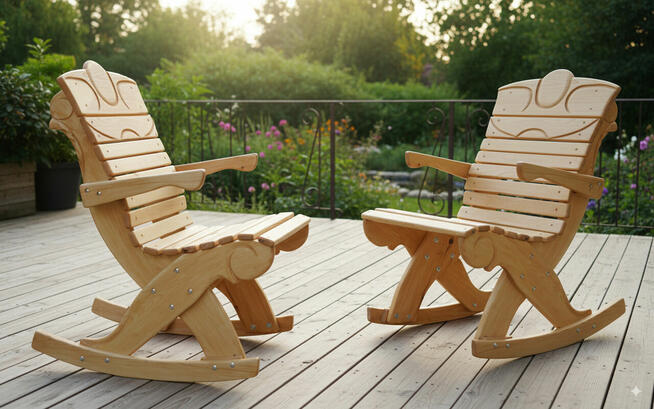 Fotel bujany na taras do altany lub na balkon. Profilowany