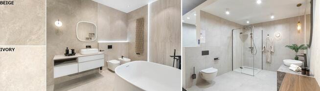 gres 119,7/119,7 cm max travertino beige ivory matowy-satyno