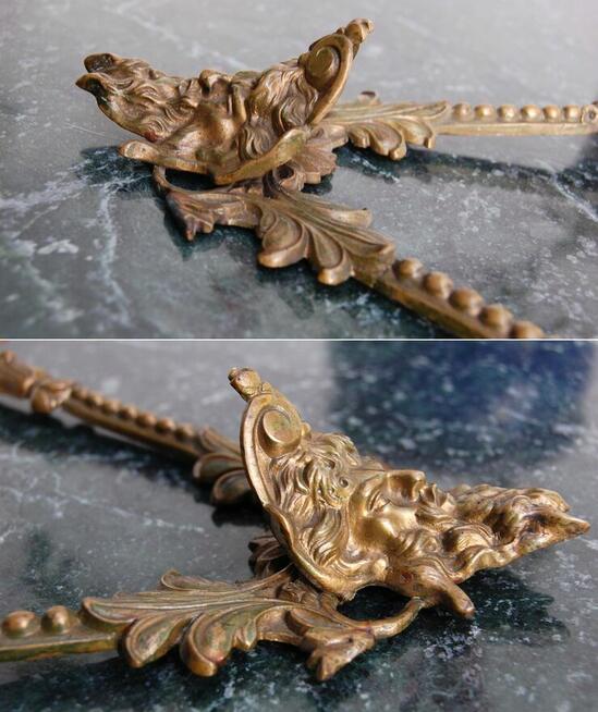 Dekor mosiężny, Faun, Pan, klasycyzm, część lustra, mosiądz