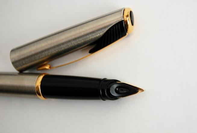 Pióro wieczne Parker Inflection, stal, złoto, vintage 2001