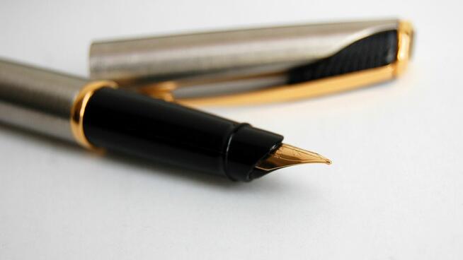 Pióro wieczne Parker Inflection, stal, złoto, vintage 2001