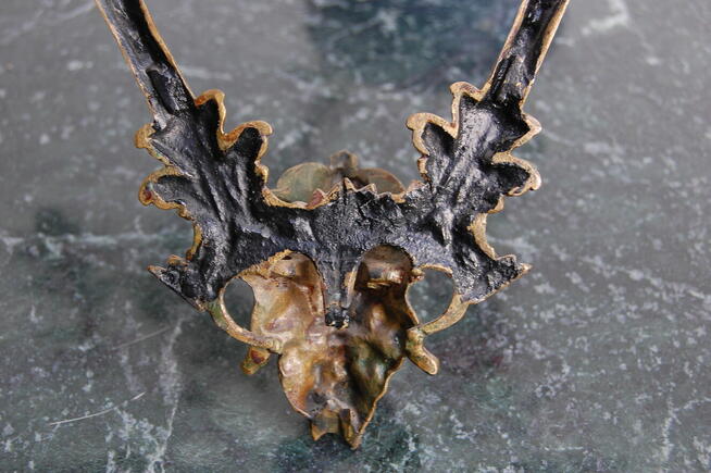 Dekor mosiężny, Faun, Pan, klasycyzm, część lustra, mosiądz