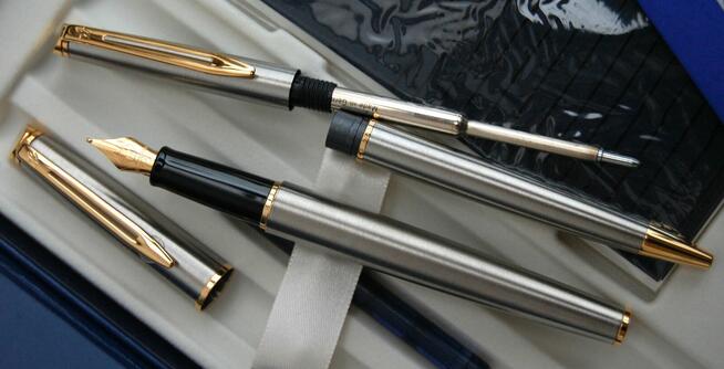 Pióro wieczne i długopis, stal, Hemisphere, Waterman Paris