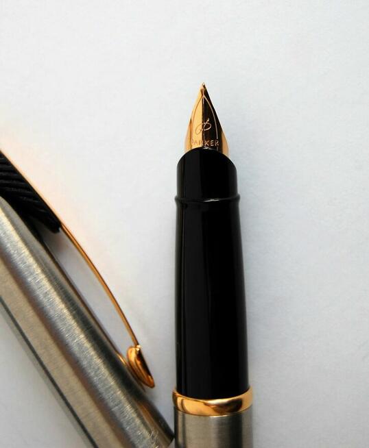 Pióro wieczne Parker Inflection, stal, złoto, vintage 2001