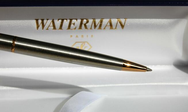 Długopis Waterman Hemisphere, stal, złoto, vintage, 2000 r.