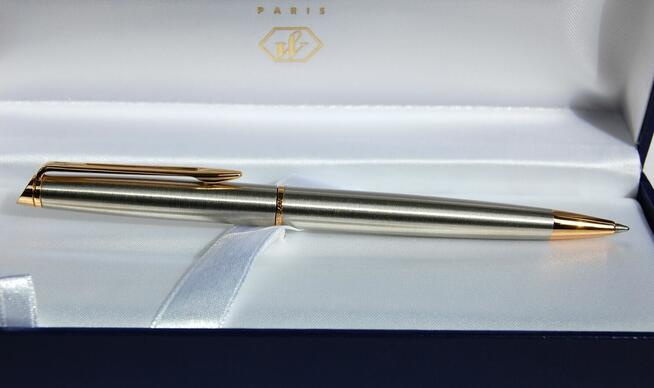 Długopis Waterman Hemisphere, stal, złoto, vintage, 2000 r.