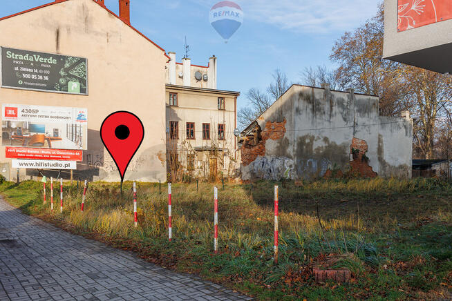 Działka pod zabudowę usługowo-handlowo-mieszkalną.