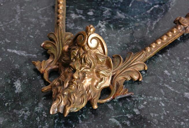 Dekor mosiężny, Faun, Pan, klasycyzm, część lustra, mosiądz