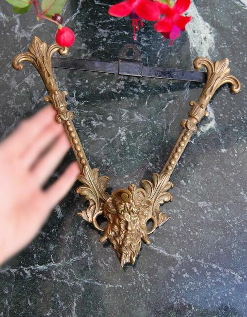 Dekor mosiężny, Faun, Pan, klasycyzm, część lustra, mosiądz