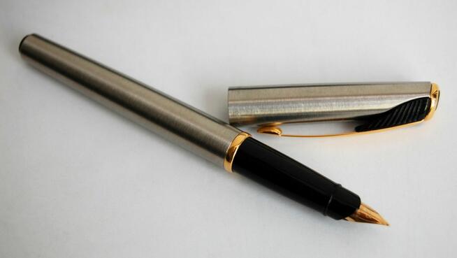 Pióro wieczne Parker Inflection, stal, złoto, vintage 2001