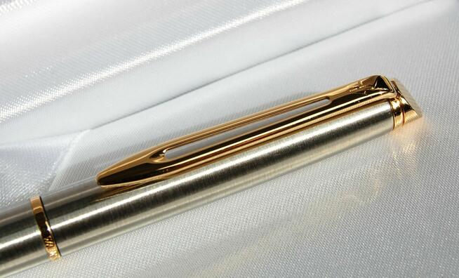 Długopis Waterman Hemisphere, stal, złoto, vintage, 2000 r.