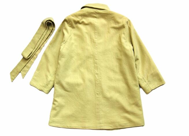 Laurèl, wełniany płaszcz damski vintage S M wełna, limonkowy