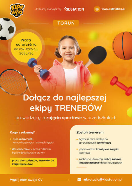TRENER/TRENERKA ZAJĘĆ SPORTOWYCH TORUŃ
