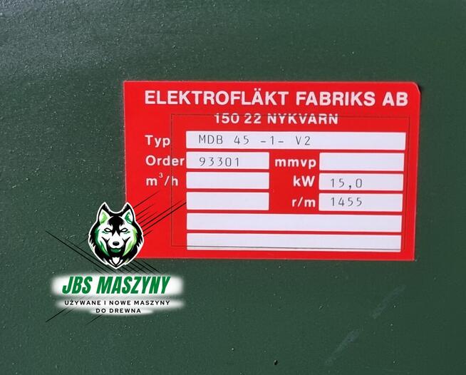 Odciąg trocin wentylator 15 kW