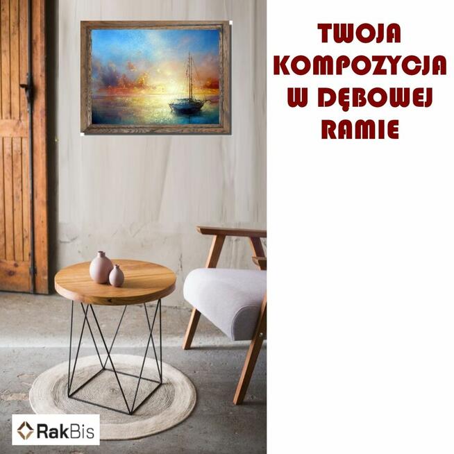 Ramka dębowa na zdjęcie plakat 40x40
