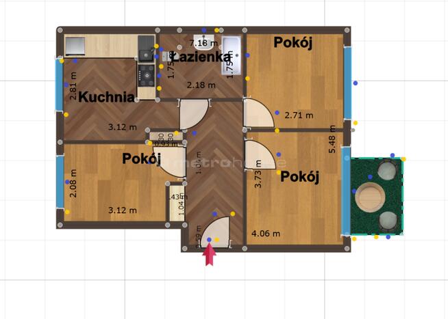 Nowa niższa cena! 3 oddzielne pokoje-ul.Sidorska 3